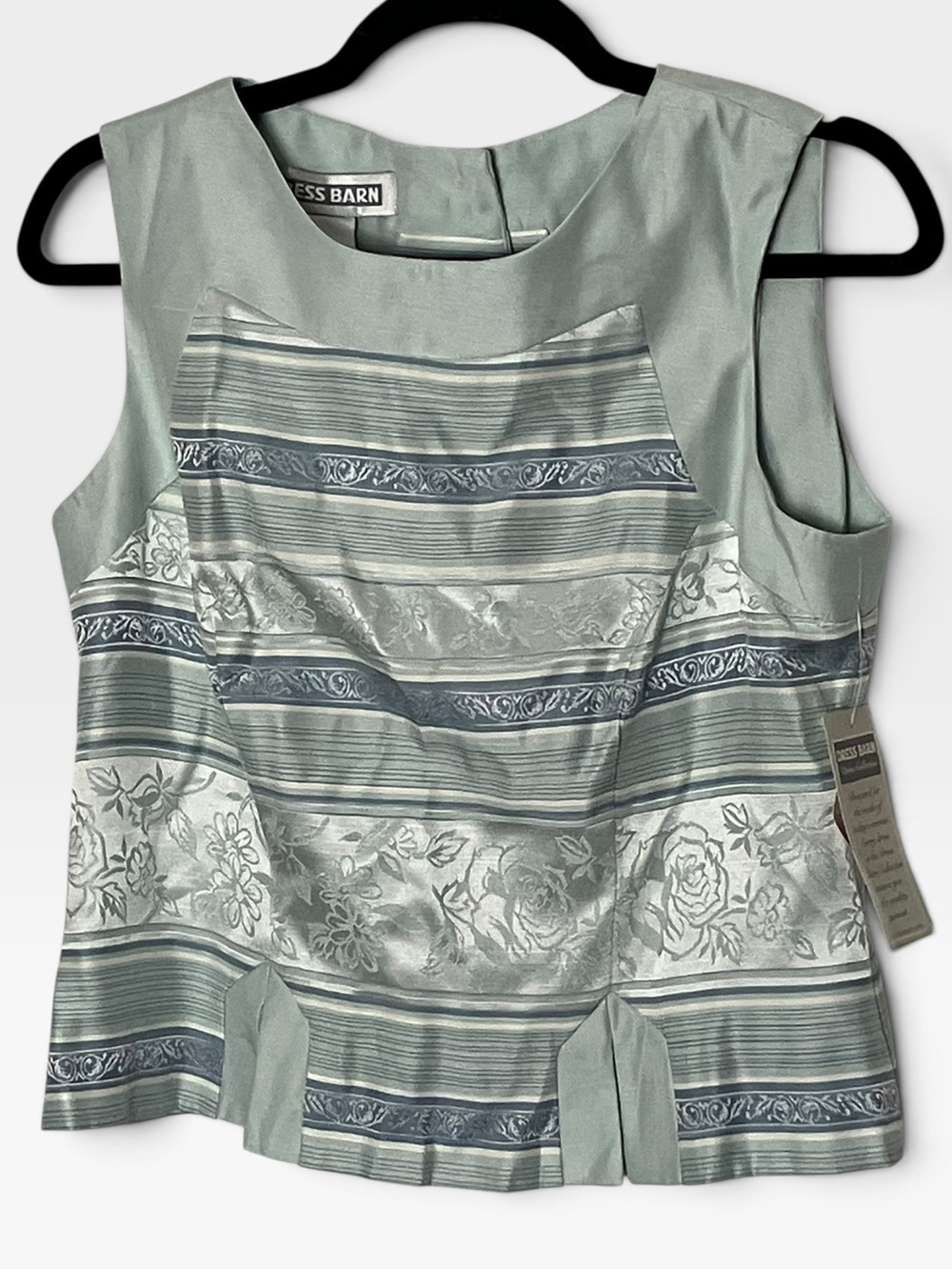 Vintage 90s Dressbarn Striped Jacquard Satin Top Sleeveless DEADSTOCK 8